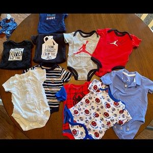 10 onesies size 3-6 month infant boys